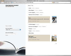 Screenshot Printmedien Schweiz-Website