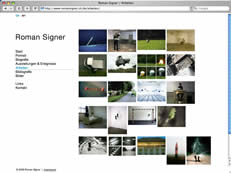 Screenshot Website von Roman Signer