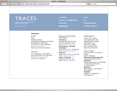 Screenshot traés-Website